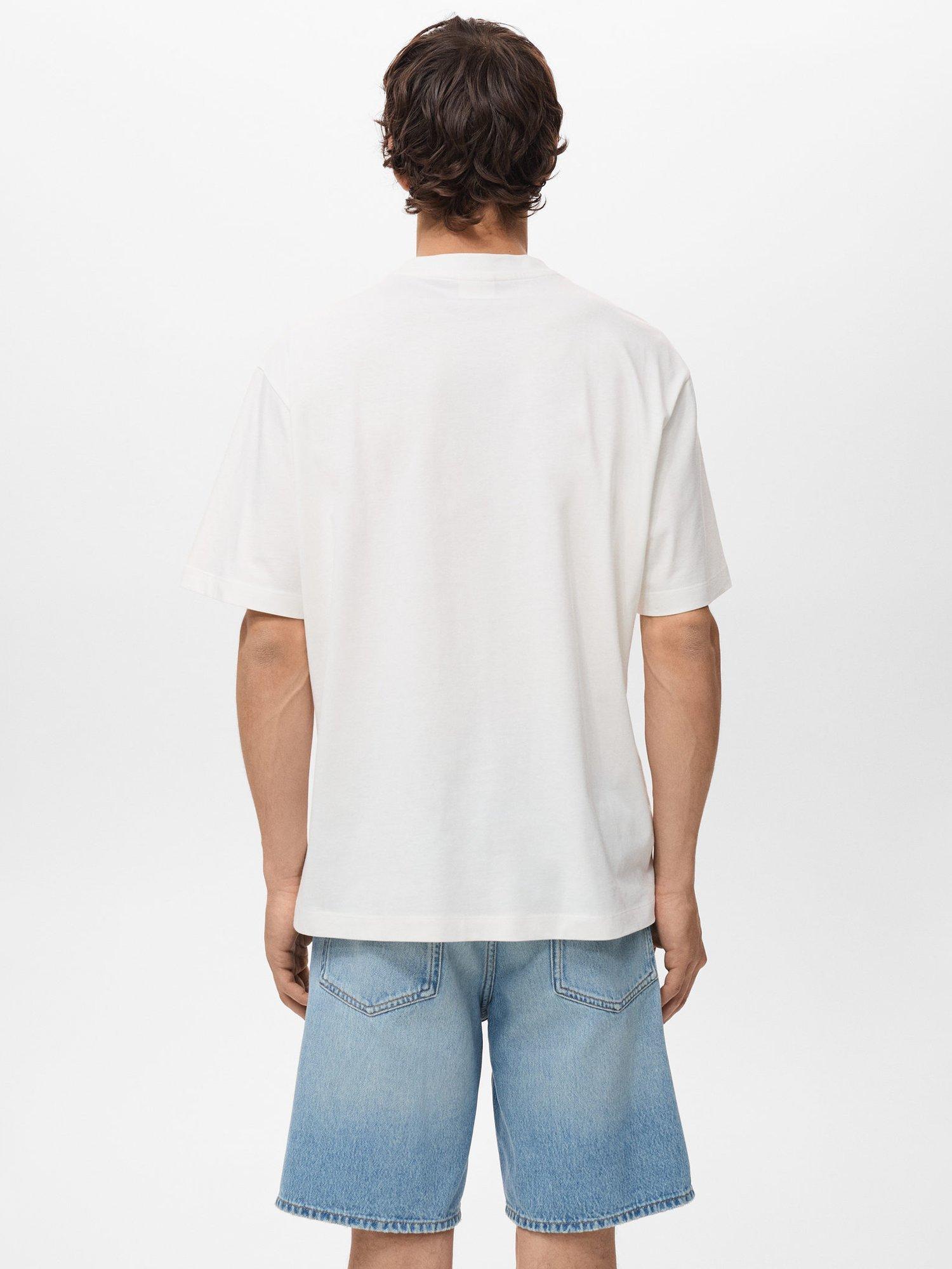 Product image 4 of 8, which shows Mango Seagull Graphic Print Cotton T-Shirt, White/Multi, XS