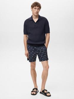 Mango Concha Swim Shorts - view 2, Navy