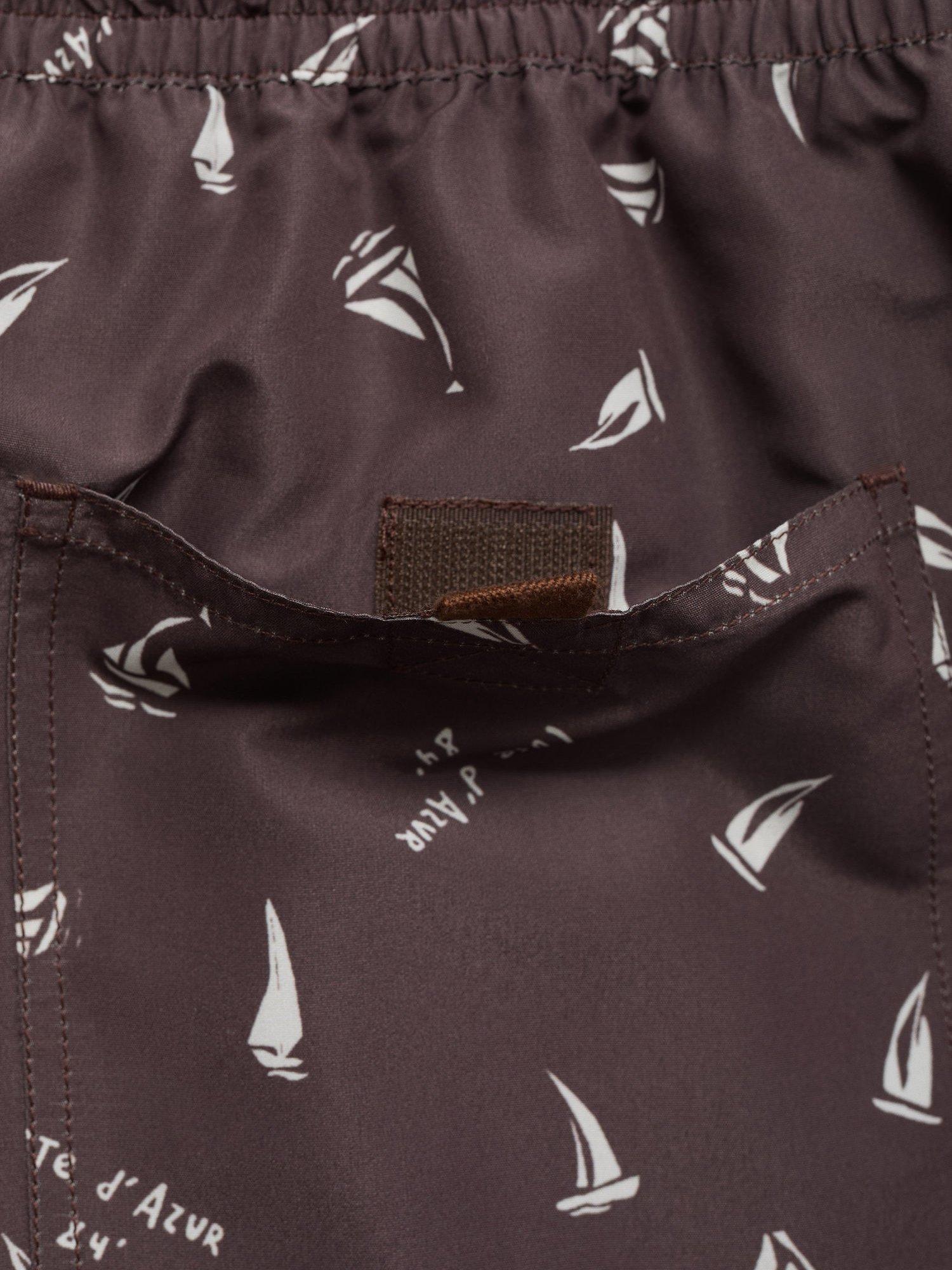 Product image 5 of 8, which shows Mango Veleros Swim Shorts, Brown, XS