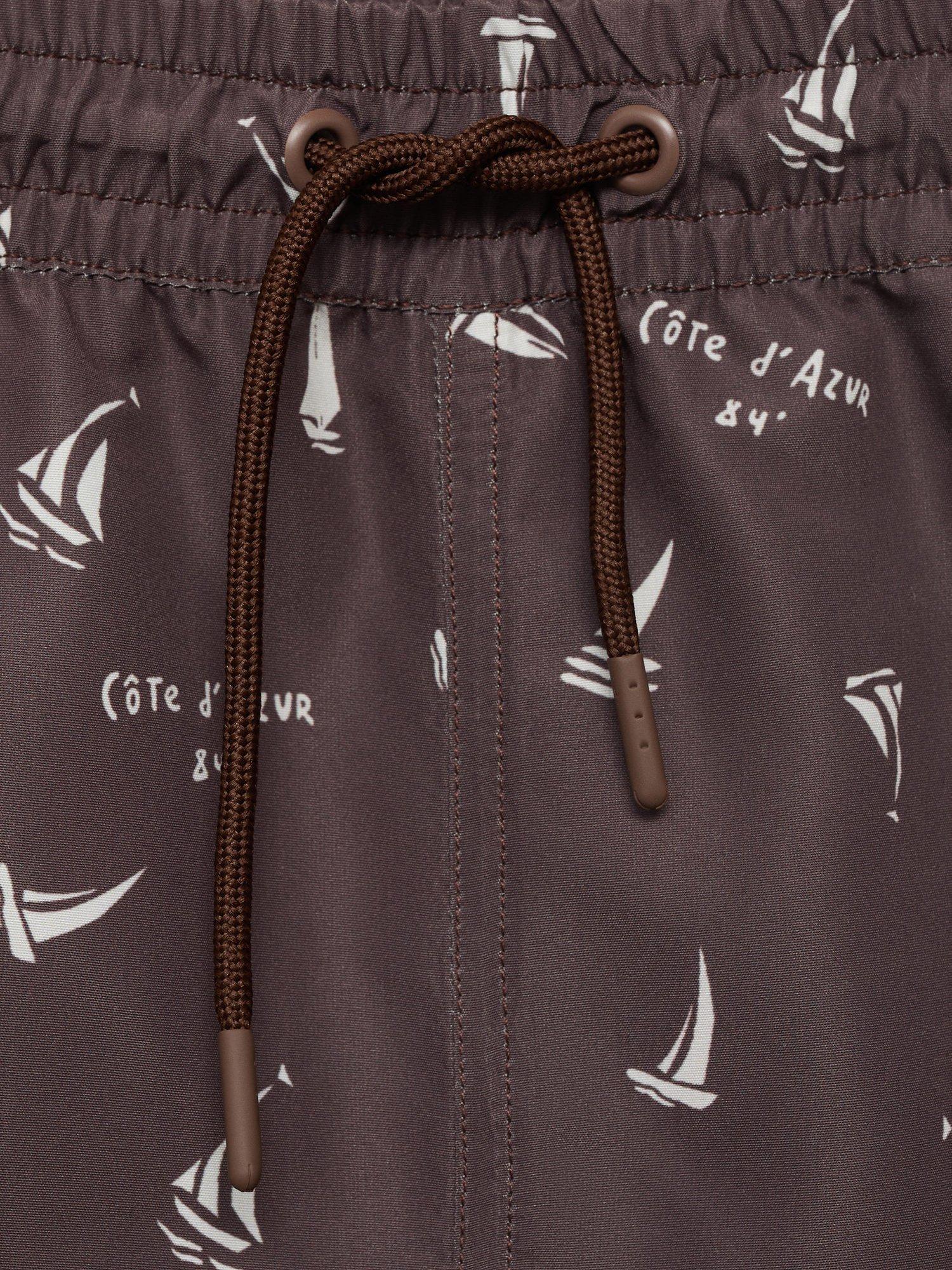 Product image 8 of 8, which shows Mango Veleros Swim Shorts, Brown, XS