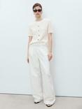 Mango Toti Cotton Knit Cardigan, White