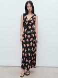 Mango Rocio Floral Maxi Dress, Black