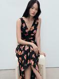 Mango Rocio Floral Maxi Dress, Black