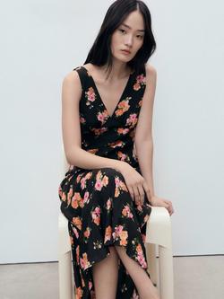 Mango Rocio Floral Maxi Dress, Black - view 2, Black