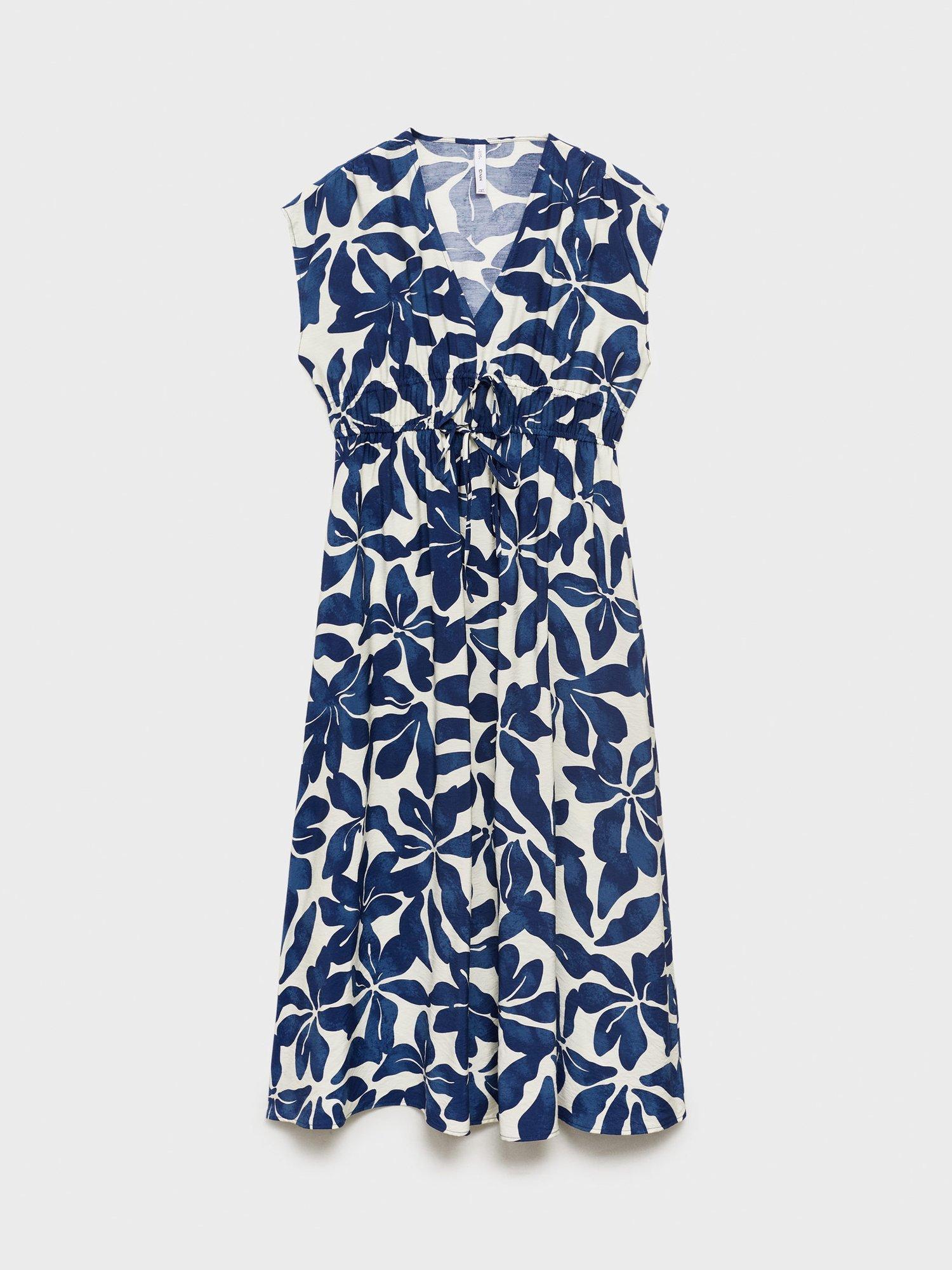 Product image 3 of 9, which shows Mango Jamie Floral Dress, Medium Blue, 10