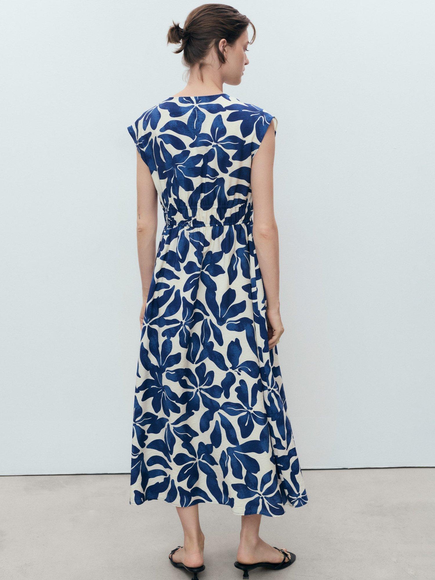 Product image 4 of 9, which shows Mango Jamie Floral Dress, Medium Blue, 10