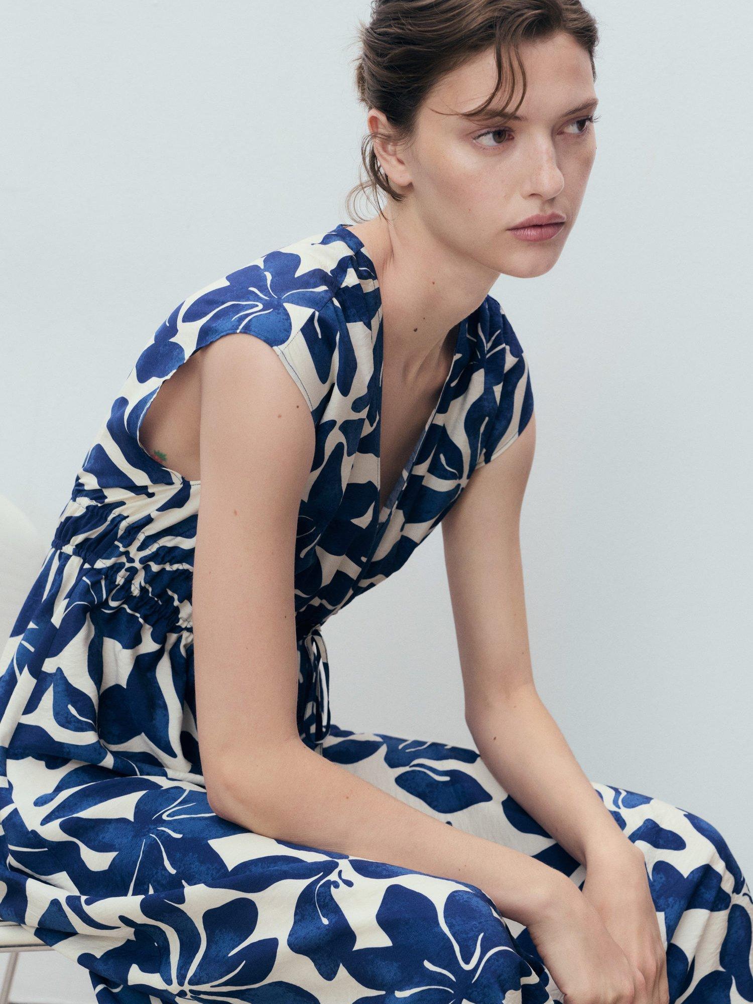 Product image 7 of 9, which shows Mango Jamie Floral Dress, Medium Blue, 10