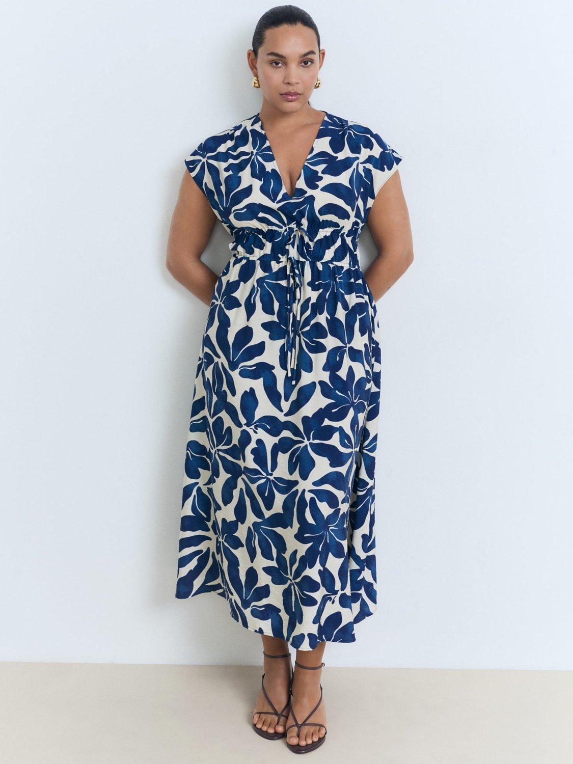 Product image 8 of 9, which shows Mango Jamie Floral Dress, Medium Blue, 10