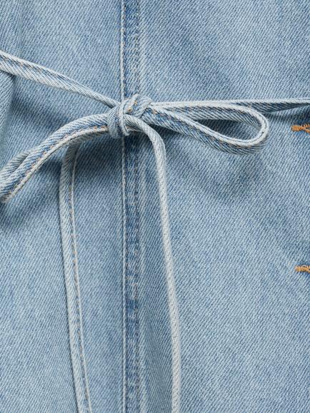 Mango Daphne Denim Waistcoat, Open Blue - view 2, Open Blue