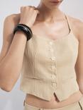 Mango Deia Strappy Waistcoat, Light Beige
