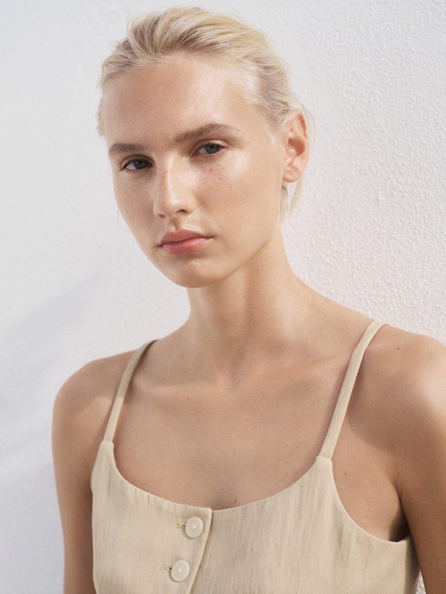 Product image 6 of 8, which shows Mango Deia Strappy Waistcoat, Light Beige, L