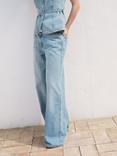 Mango Daphne High Rise Wide Leg Jeans, Mid Blue
