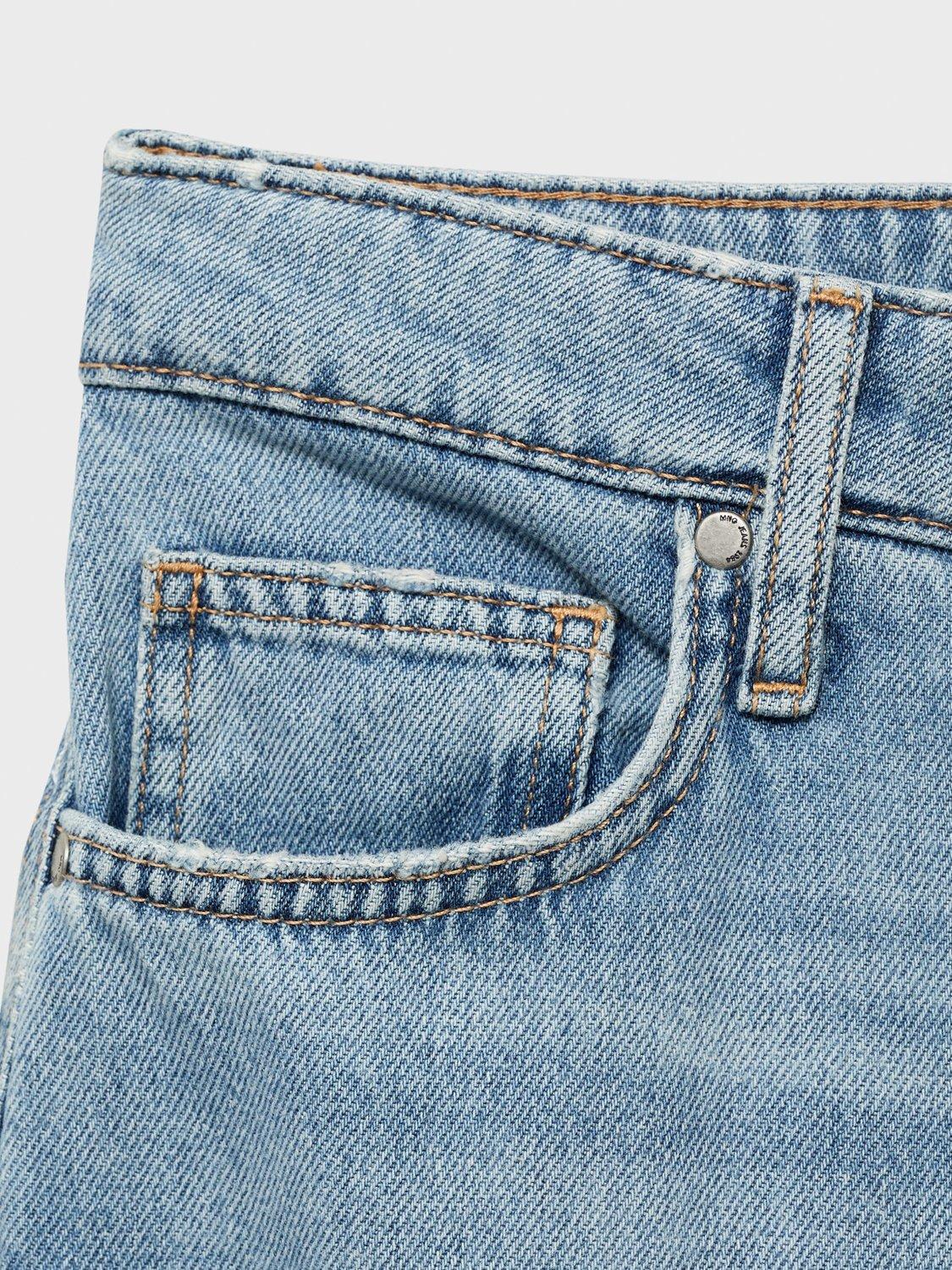 Product image 5 of 8, which shows Mango Daphne High Rise Wide Leg Jeans, Mid Blue, 4