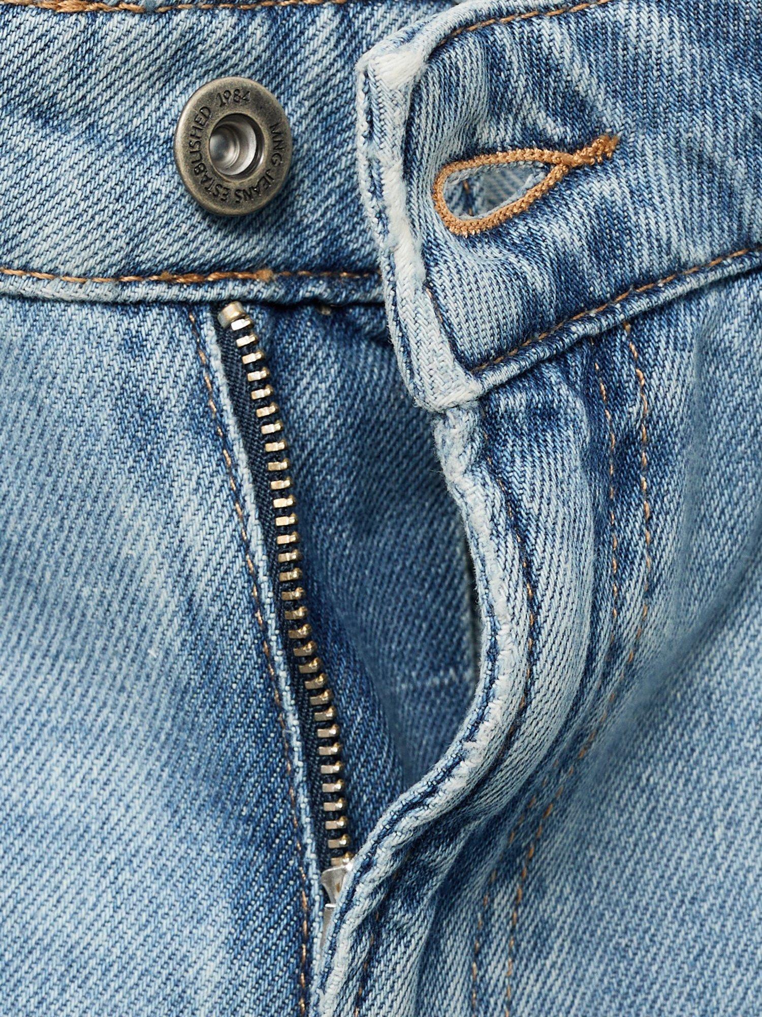 Product image 8 of 8, which shows Mango Daphne High Rise Wide Leg Jeans, Mid Blue, 4