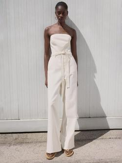 Mango Cally Denim Jumpsuit, White, White