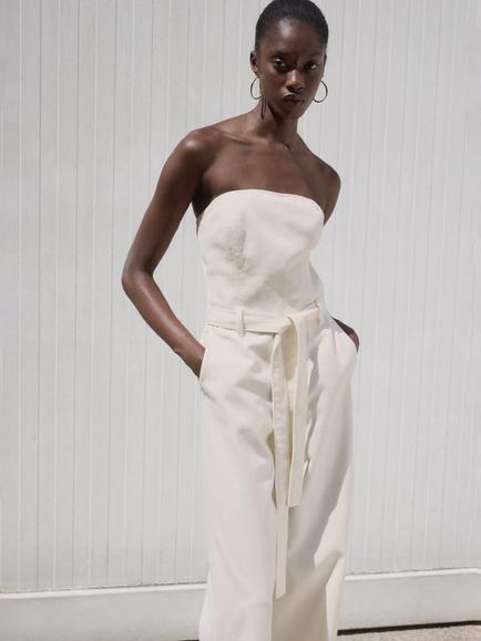 Mango Cally Denim Jumpsuit, White - view 2, White