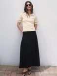 Mango Vert Colour Contrast Polo Knit Top, Natural White