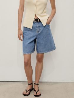 Mango Camilla High Waist Denim Shorts, Open Blue, Open Blue