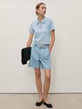 Mango Marina Denim Shorts, Open Blue
