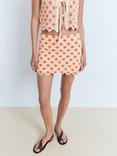 Mango Cameron Crochet Mini Skirt, Orange