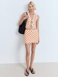 Mango Cameron Crochet Mini Skirt, Orange