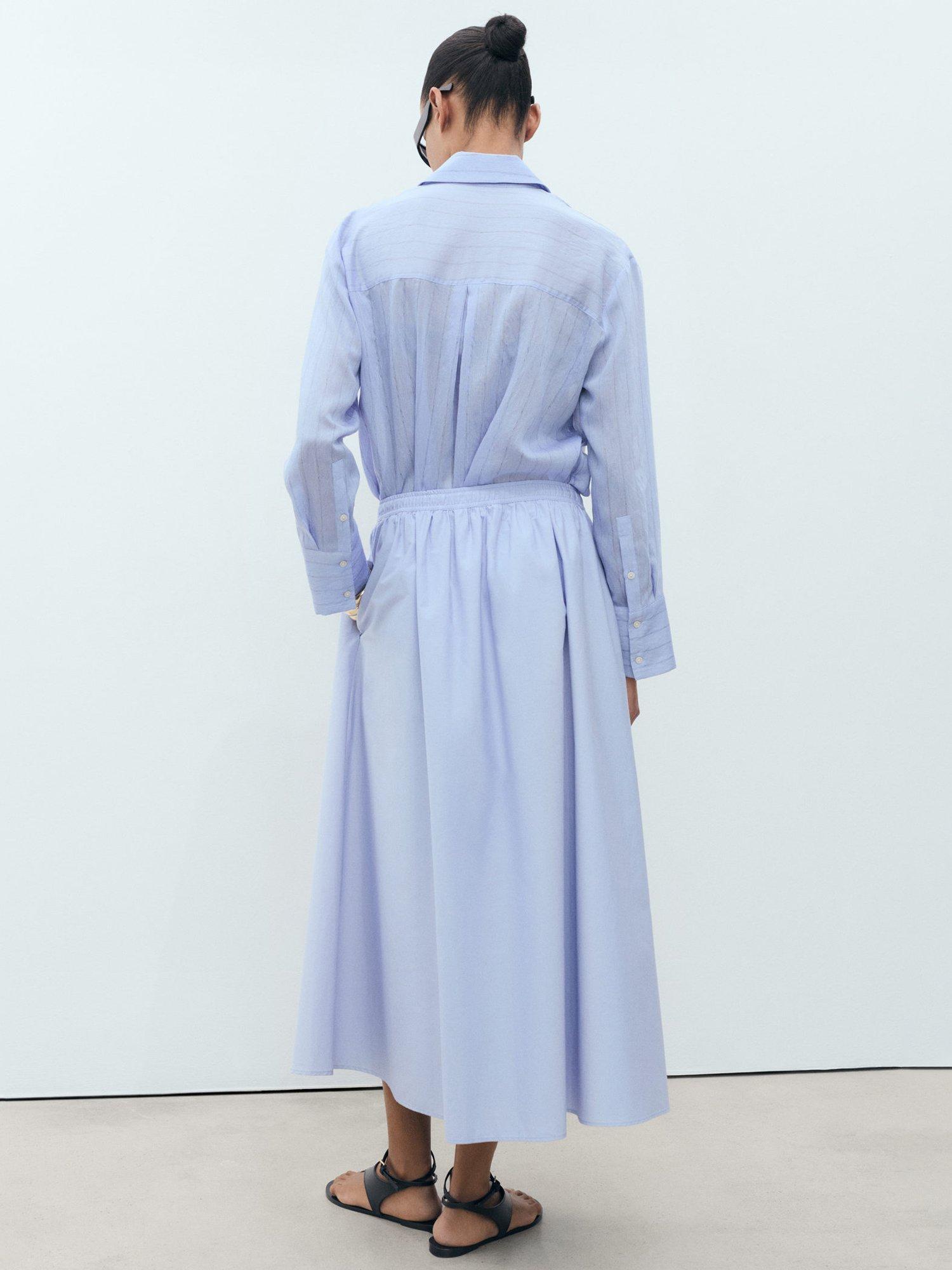 Product image 4 of 8, which shows Mango Evia Maxi Skirt, Pastel Blue, L