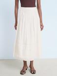Mango Gia A-Line Midi Skirt, White