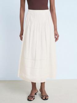Mango Gia A-Line Midi Skirt, White, White