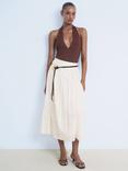 Mango Gia A-Line Midi Skirt, White