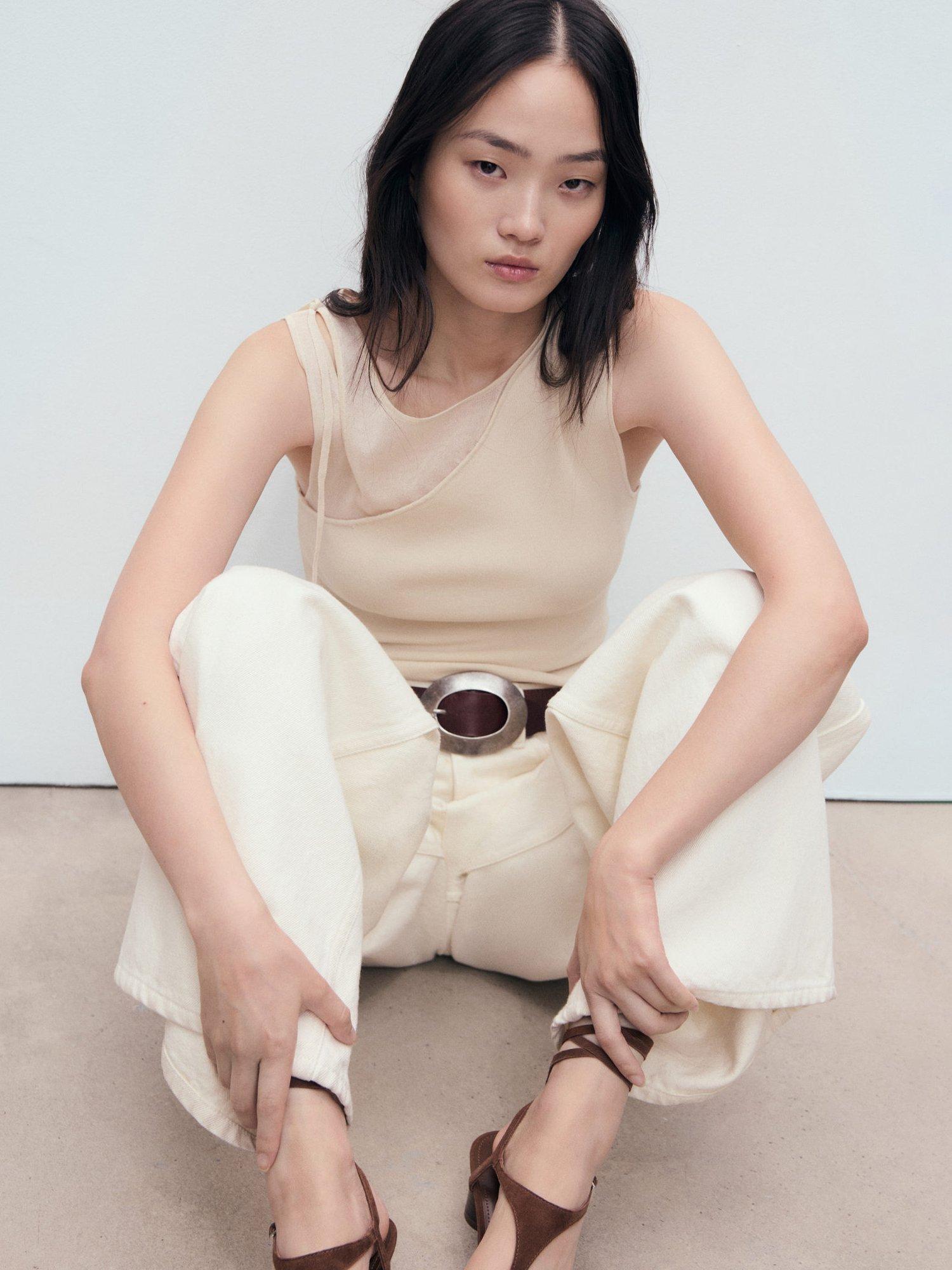 Product image 7 of 8, which shows Mango Begonya Knit Sleeveless Top, Natural White, L