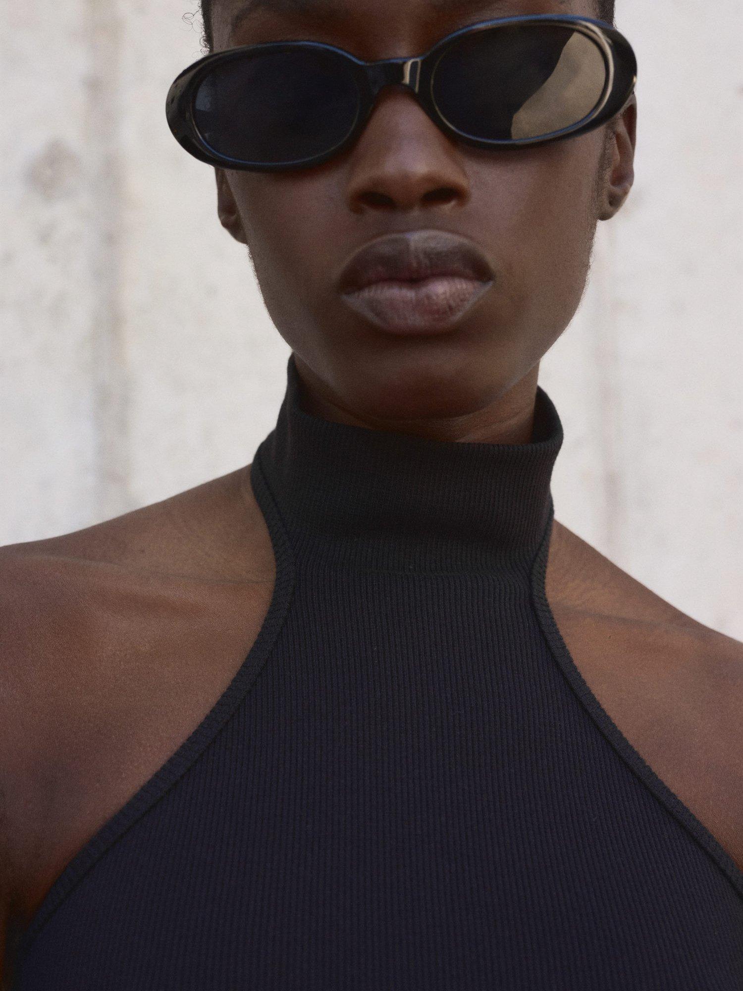 Product image 6 of 8, which shows Mango Duke Halterneck Knit Top, Black, XXS