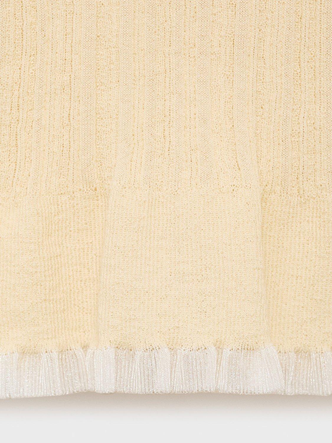 Product image 7 of 7, which shows Mango Medusa Cotton Blend Fine Knit Top, Cream, L