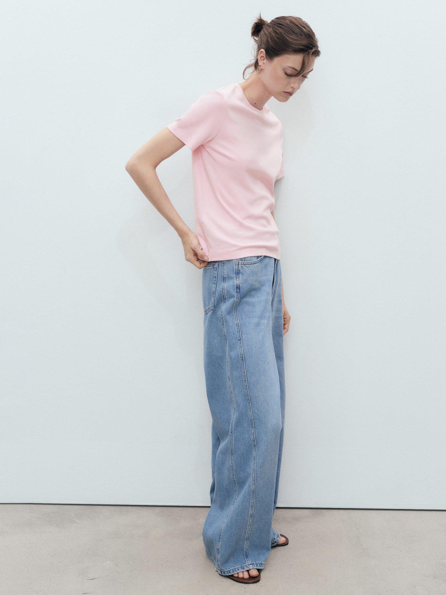 Product image 2 of 8, which shows Mango Rita Short Sleeve T-Shirt, Pastel Pink, XXXL