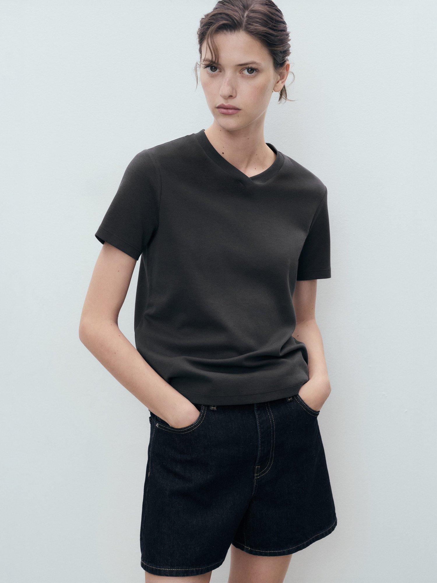 Mango Ritapi Jersey Top, Black