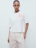 Mango Rosa Cotton Flower Detail T-Shirt