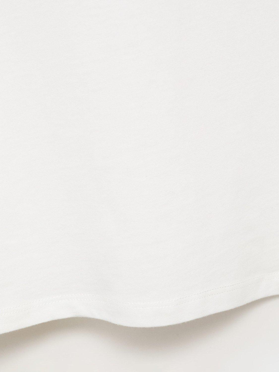 Product image 5 of 8, which shows Mango Rosa Cotton Flower Detail T-Shirt, Natural White, S