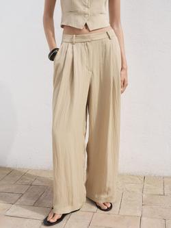 Mango Deia Mid Rise Straight Trousers, Light Beige, Light Beige