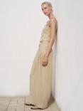 Mango Deia Mid Rise Straight Trousers, Light Beige