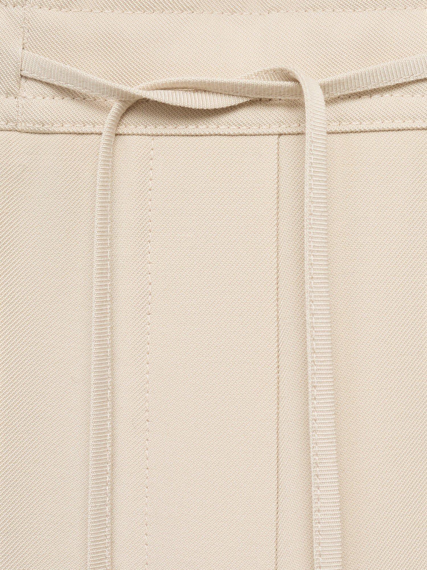 Product image 8 of 8, which shows Mango Fluido Drawstring Waist Trousers, Light Beige, XS