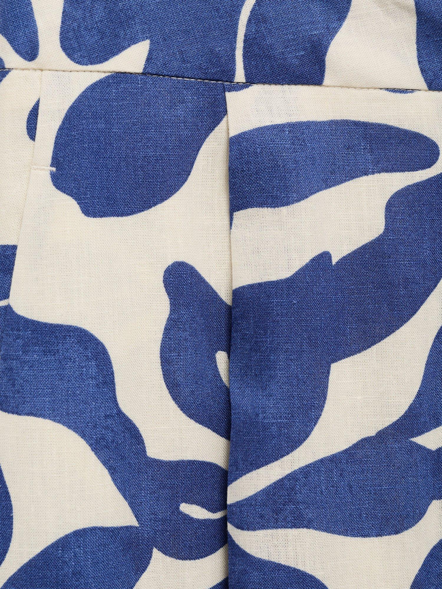 Product image 8 of 8, which shows Mango Jamie Floral Trousers, Medium Blue, 10