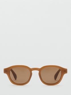 Mango Jintae Sunglasses, Dark Brown, Dark Brown