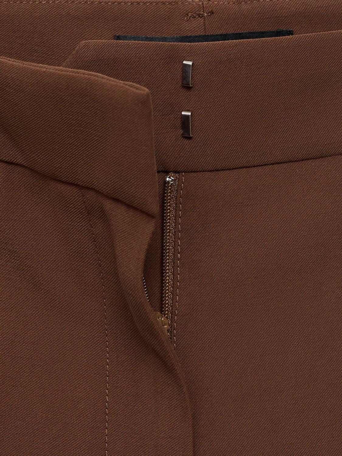 Product image 5 of 9, which shows Mango Carlos Mid Rise Straight Trousers, Brown, 22