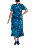 chesca Ocean Wave Print Midi Dress