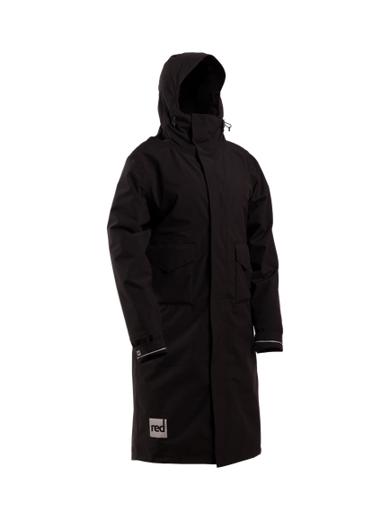 Red Unisex EVO Pro Slimline Waterproof Changing Robe Parka Jacket, Stealth Black