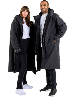 Red Unisex EVO Pro Slimline Waterproof Changing Robe Parka Jacket, Stealth Black - view 2, Stealth Black