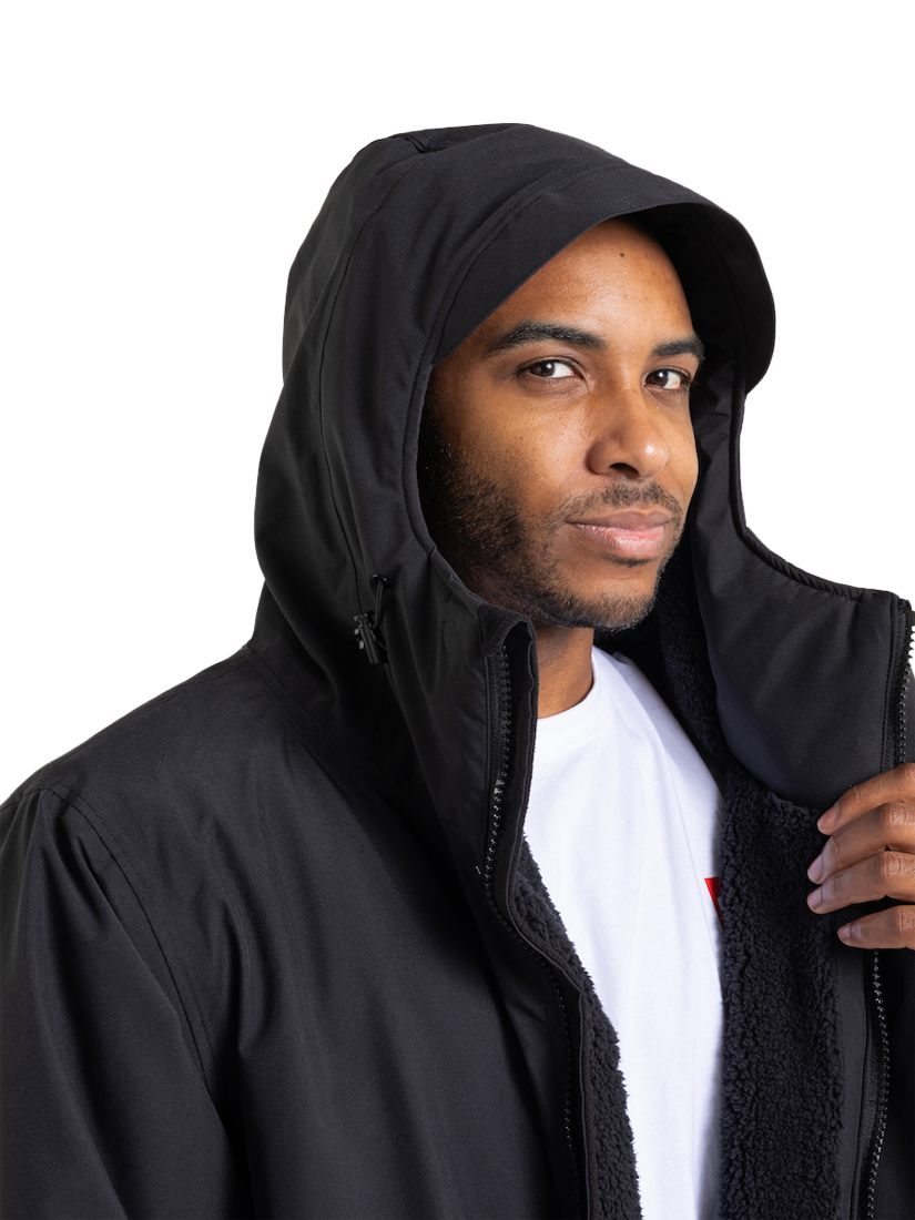 Product image 4 of 9, which shows Red Unisex EVO Pro Slimline Waterproof Changing Robe Parka Jacket, Stealth Black, S