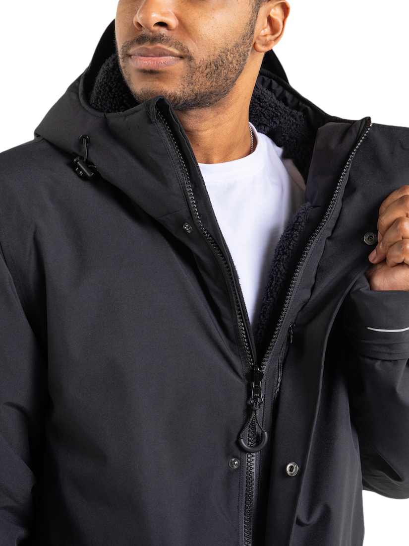 Product image 6 of 9, which shows Red Unisex EVO Pro Slimline Waterproof Changing Robe Parka Jacket, Stealth Black, S