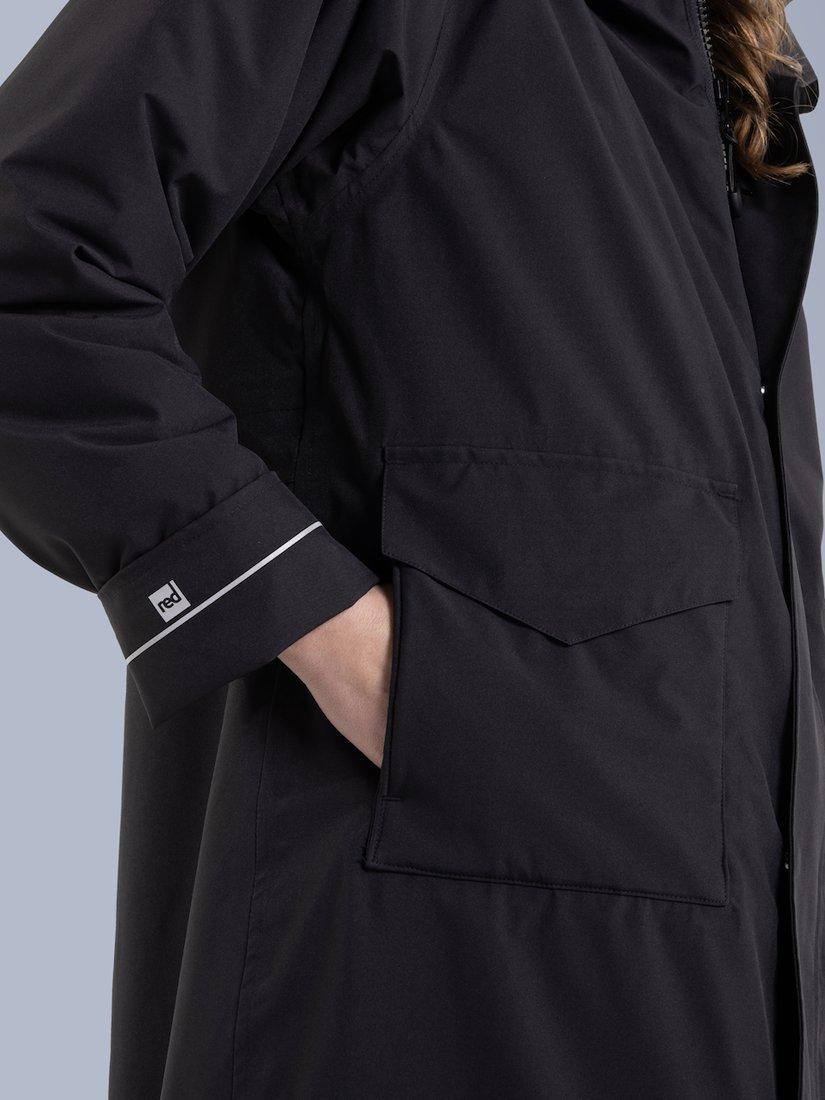 Product image 7 of 9, which shows Red Unisex EVO Pro Slimline Waterproof Changing Robe Parka Jacket, Stealth Black, S