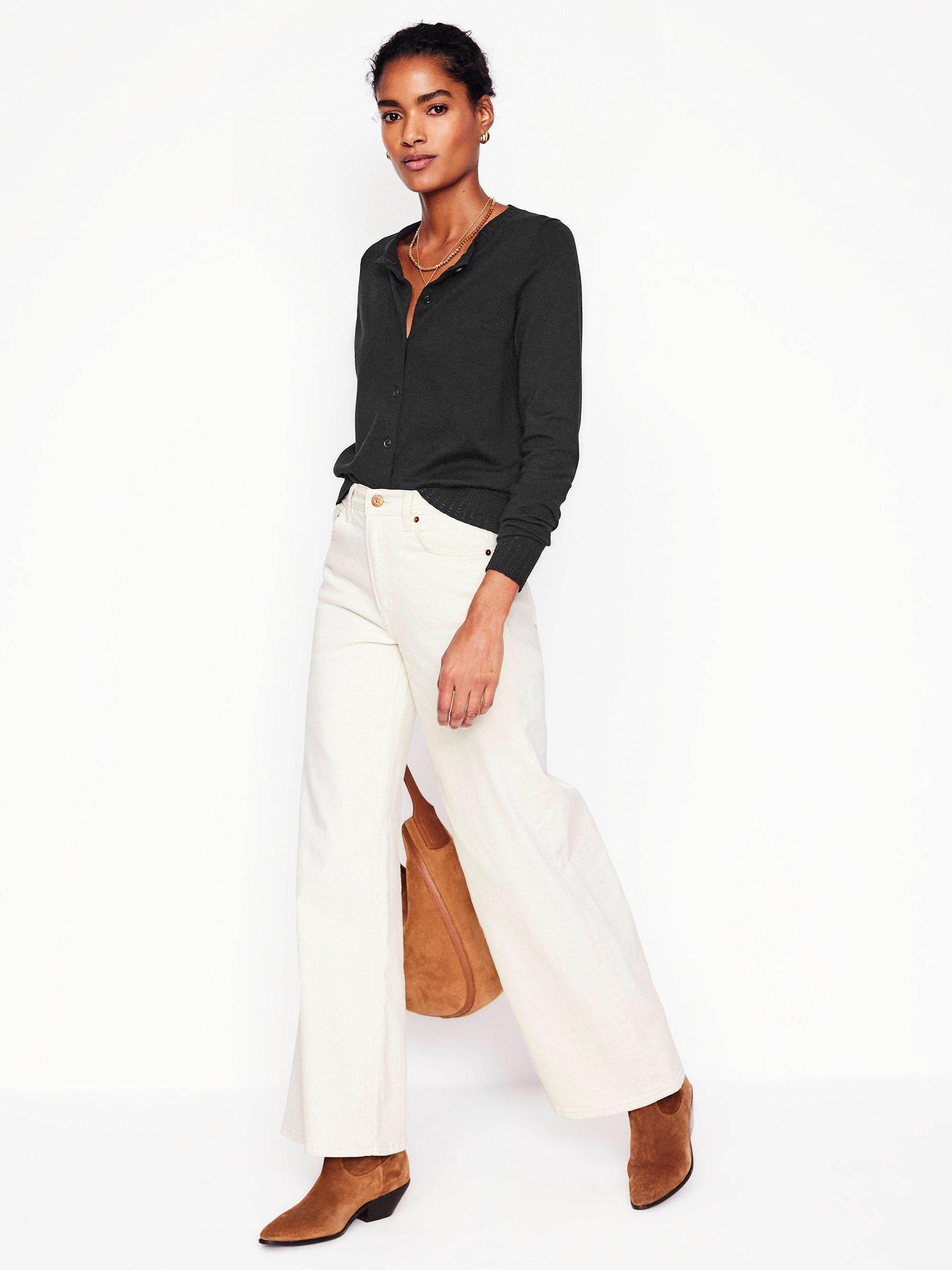 Product image 4 of 6, which shows Boden Emilia Crew Neck Cardigan, Black, XS
