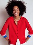 Boden Lara Colour Block Cardigan, Poppy Red/Multi